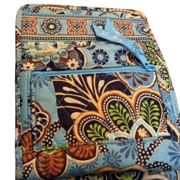 Vera Bradley Wallet Bali Blue Floral Paisley Quilted Tri Fold Summer 2009 - Picture 5 of 7